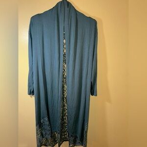 Lavanya Women Lace Trim Boho Open Front Duster 1X